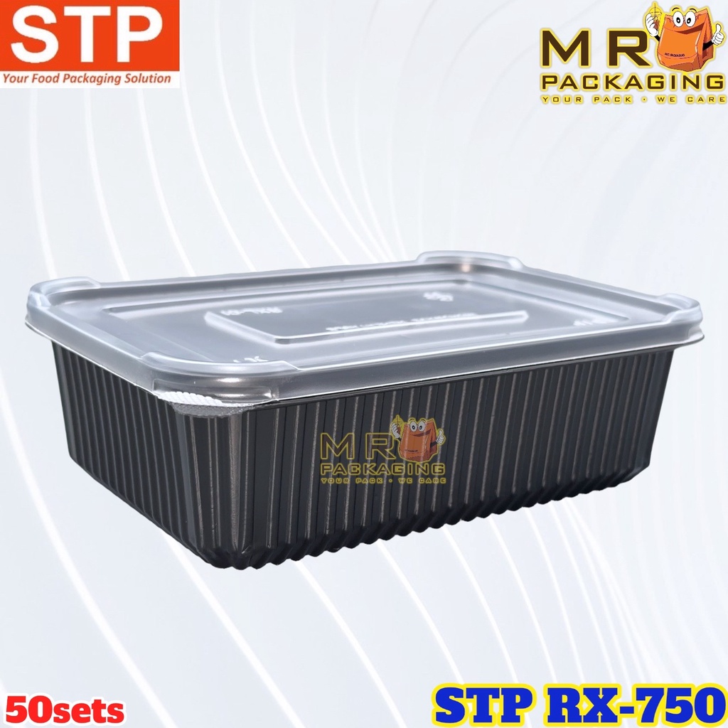 STP Rectangular Lunch Box & Lid [ 50sets± ] STP RX750 Disposable ...