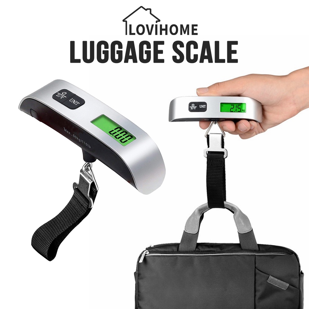 Gliving Digital Luggage Scale, 110lbs Hanging Baggage Scale with Backlit LCD Display, Portable Suitcase Weighing Scale, Travel Luggage Weight Scale