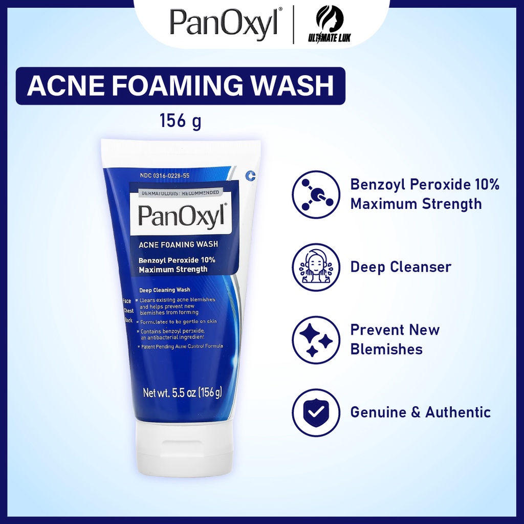 Panoxyl Acne Foaming Wash Benzoyl Peroxide 10 Maximum Strength Deep