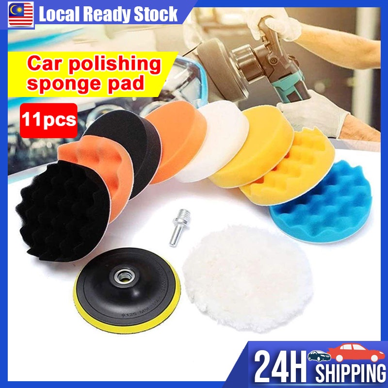 11pcs Car Polishing Pad Polishing Dis Waxing Buffing Pad Sponge Pads Set Car Beauty Buffing Pad Polish Bersihkan Kereta