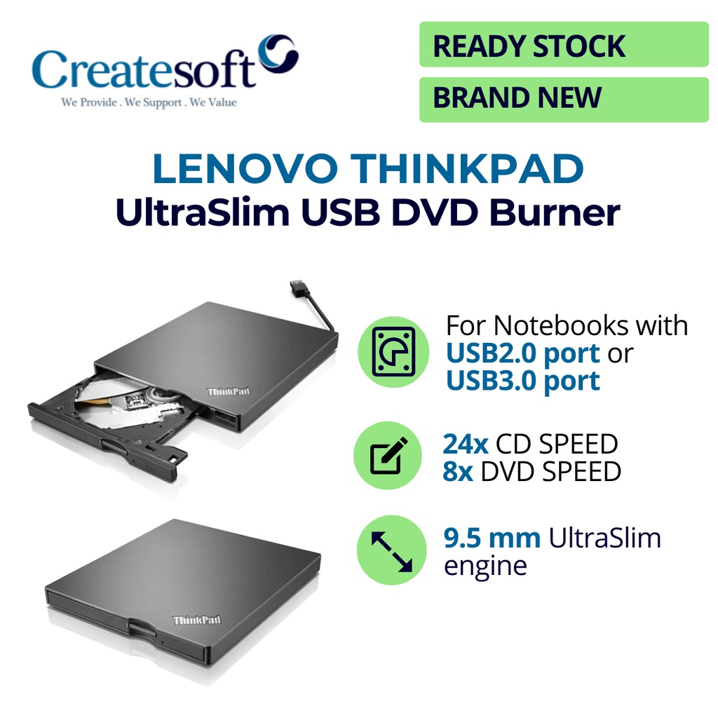 Lenovo ThinkPad UltraSlim USB DVD CD Drive Shopee Singapore