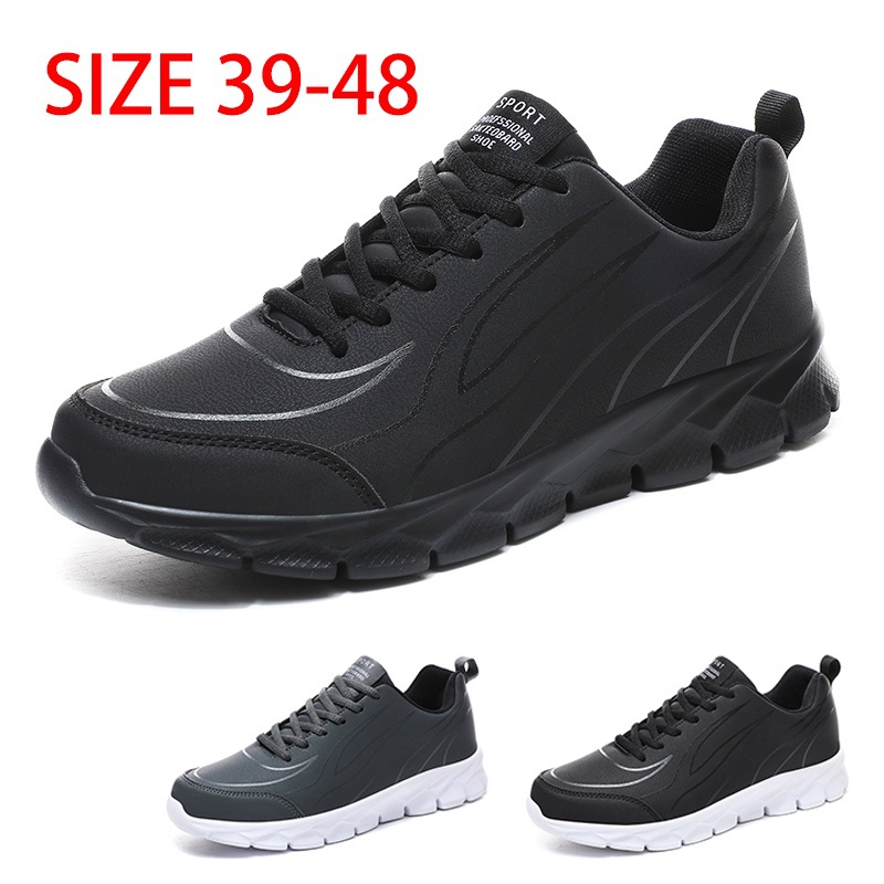 Big Size 39-48 New Ultra Light Men Running Shoes Waterproof Leather ...