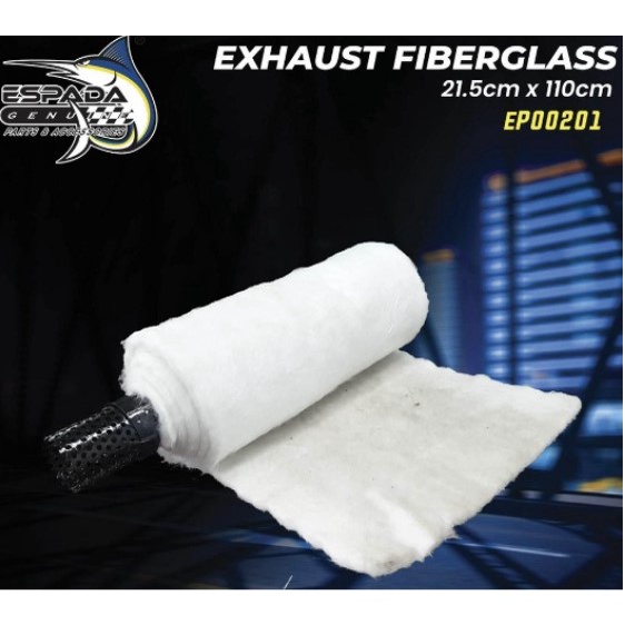 ESPADA Exhaust Muffler Fiber Fiberglass White (Silencer) 21.5cm x 110cm Shopee Singapore