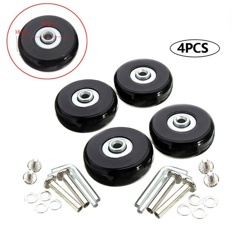 40/45/50MM Suitcase Luggage Wheels Replacement 4Pcs Rubber Wheels