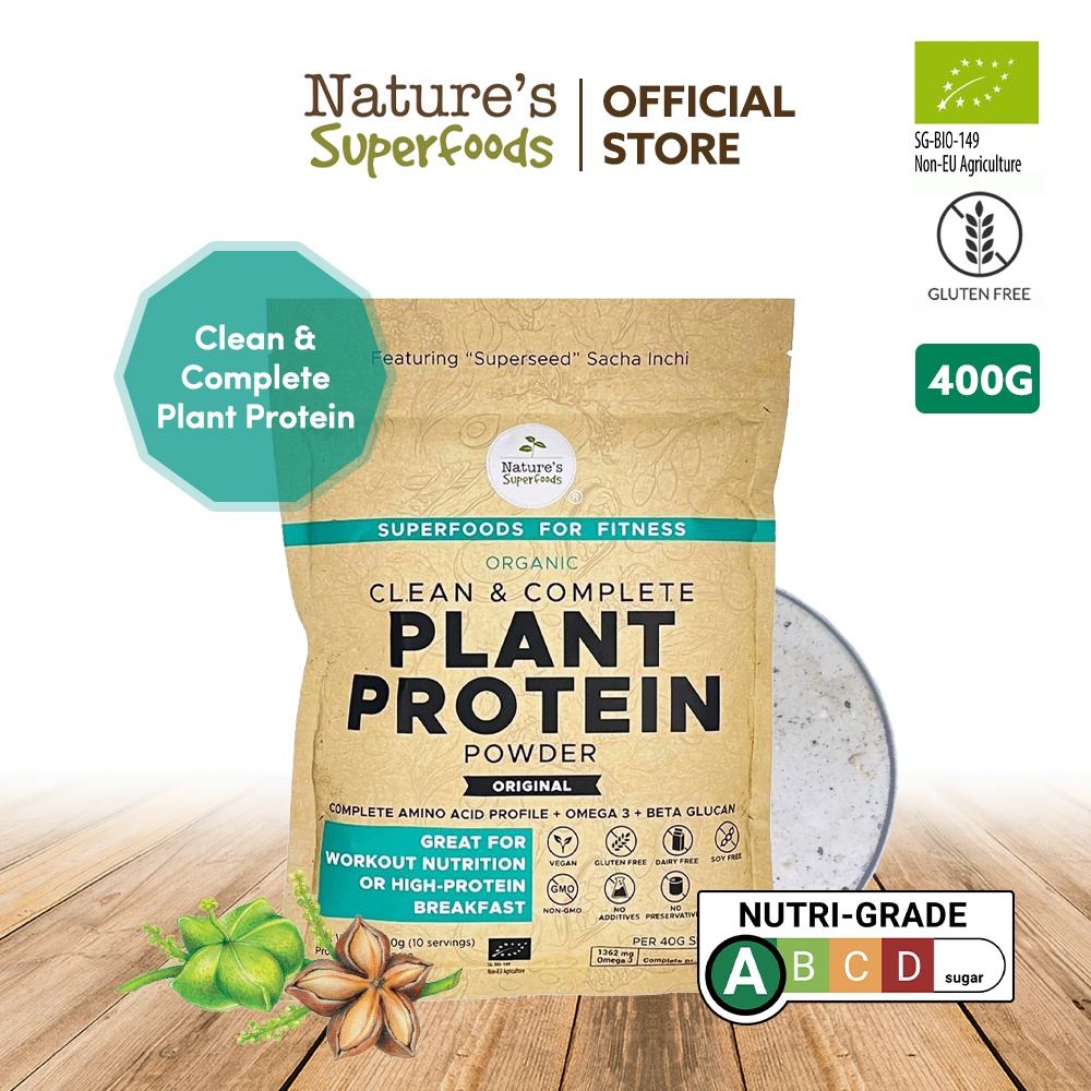 Nature's Superfoods Organic Plant Protein Powder (Original) 400g l ...