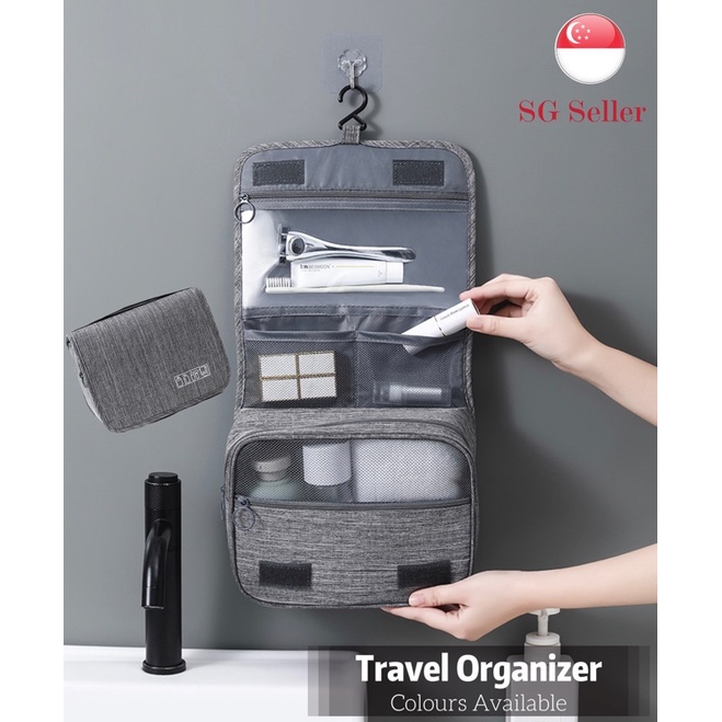SG Stock Travel Toiletries Hanging Hook Bag NEW VERSION Water Resistant
