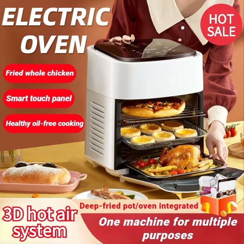 [Intelligent temperature control] Air fryer electric oven non stick