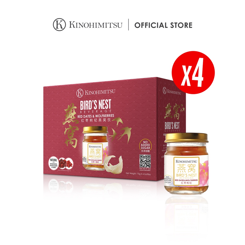 [Bundle of 4] Kinohimitsu Bird's Nest with Red Dates & Wolfberries 6's
