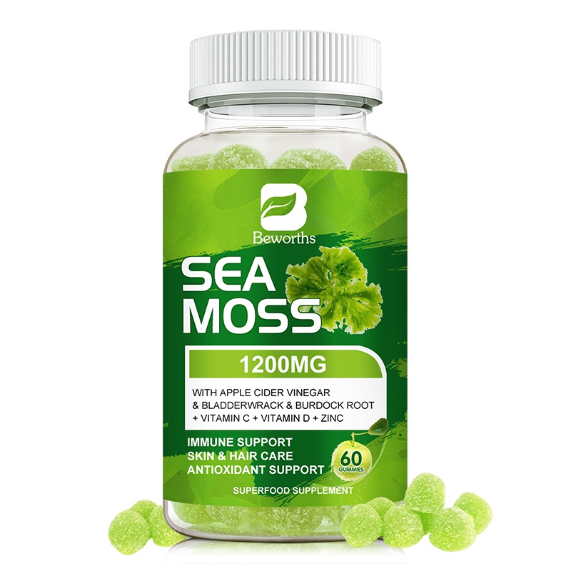 BEWORTHS Organic Sea Moss Gummies Vitamins Superfood Immunity Thyroid ...