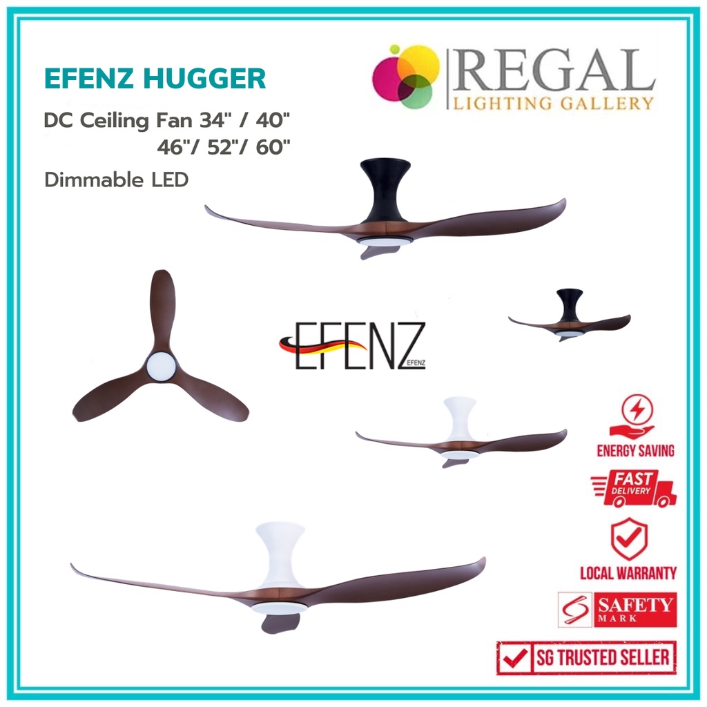 [Free Shipping] Efenz Hugger DC Ceiling Fan with dimmable LED - Regal ...
