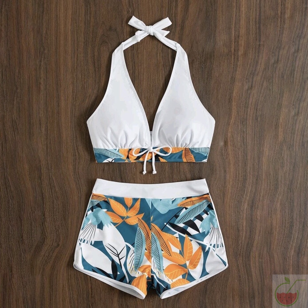 Women's Swimsuit Shapewear Halter Padded Top Tie Side Bottom Universal