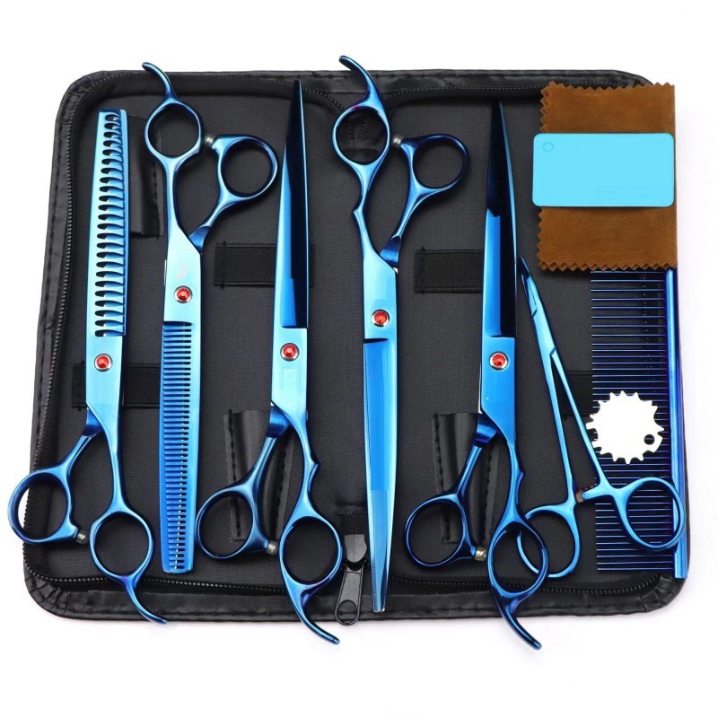 7 inch Pet Shop Grooming Scissors Kit,Dog& Cat Hair cutting Scissors