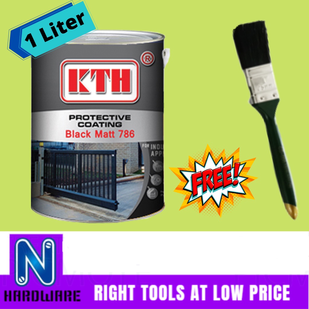 KTH Black Matt Paint 786 Anti Rust Anti Karat Undercoat kayu besi