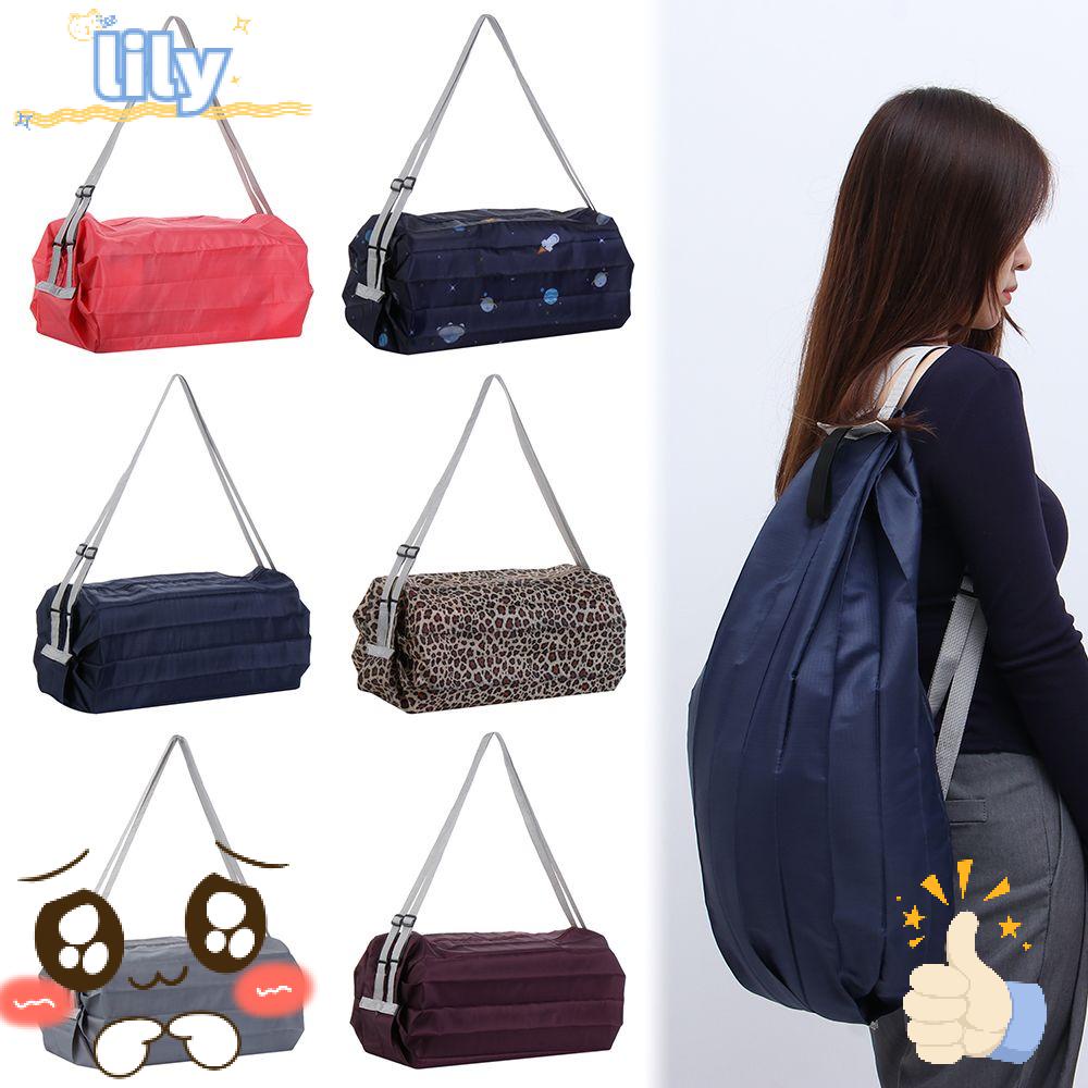 LILY Foldable Shopping Bags Reusable Large Capacity Backpacks Groceries