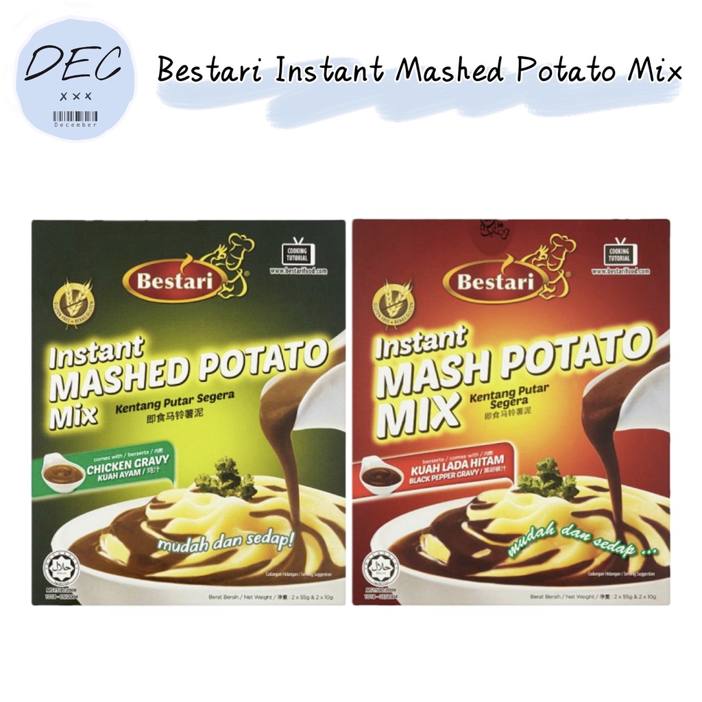 Bestari Instant Mashed Potato Mix Chicken Gravy/Black Pepper 130g*Ready