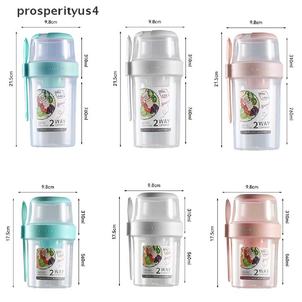 2-Way Container Salads Sauces Fruits Snacks Food Fresh 760 mL