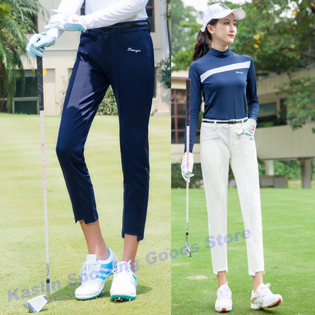 TTYGJ Women's Golf Pants Women's Ninth Pants Spring and Summer Trousers Slim Fit and Thin Sports