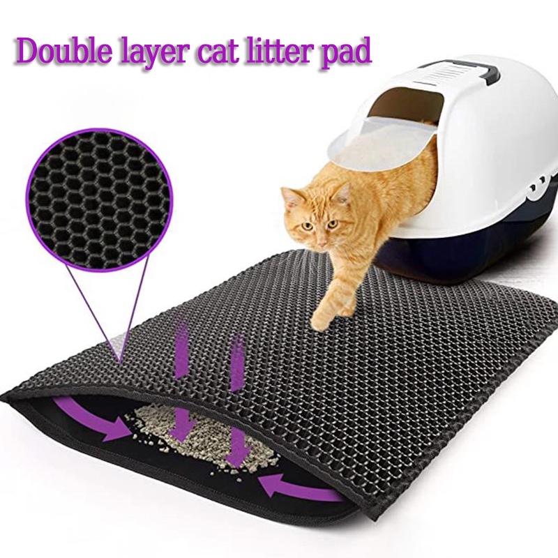 Double layer cat litter pad cat litter mat easy to carry cat litter pad