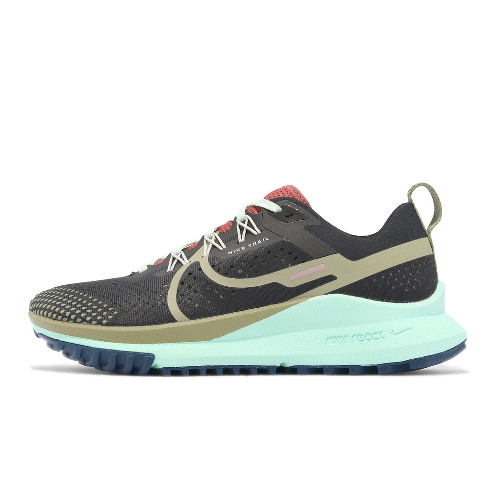 Nike Cross Country Running Shoes Wmns React Pegasus Trail 4 Black Khaki ...