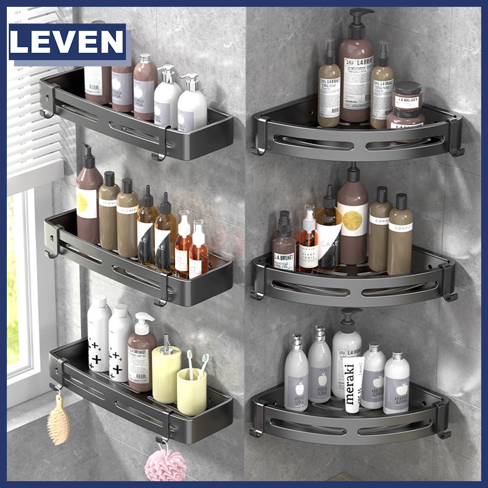 Bathroom Shelf Corner Adhesive Bathtub Caddy Wall Mounted Shampoo