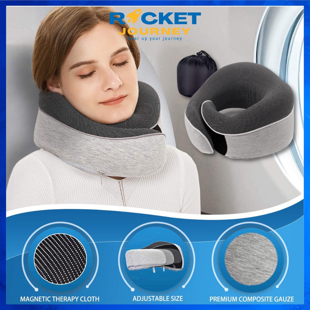 Travel Neck Pillow for Airplane Sleeping 100 Memory Foam Travel Pillow