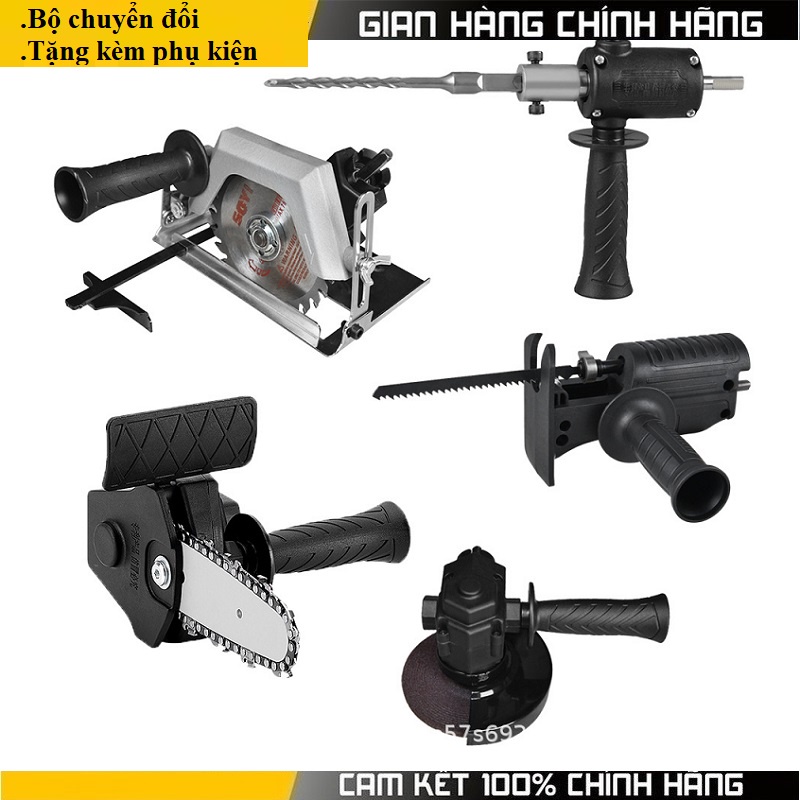 Drilling Head Converts Drills Into Saws, Grinding, Hammer Drilling