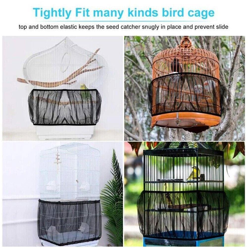 Receptor Seed Guard Nylon Mesh Bird Parrot Cover Soft Bird Cage Cover