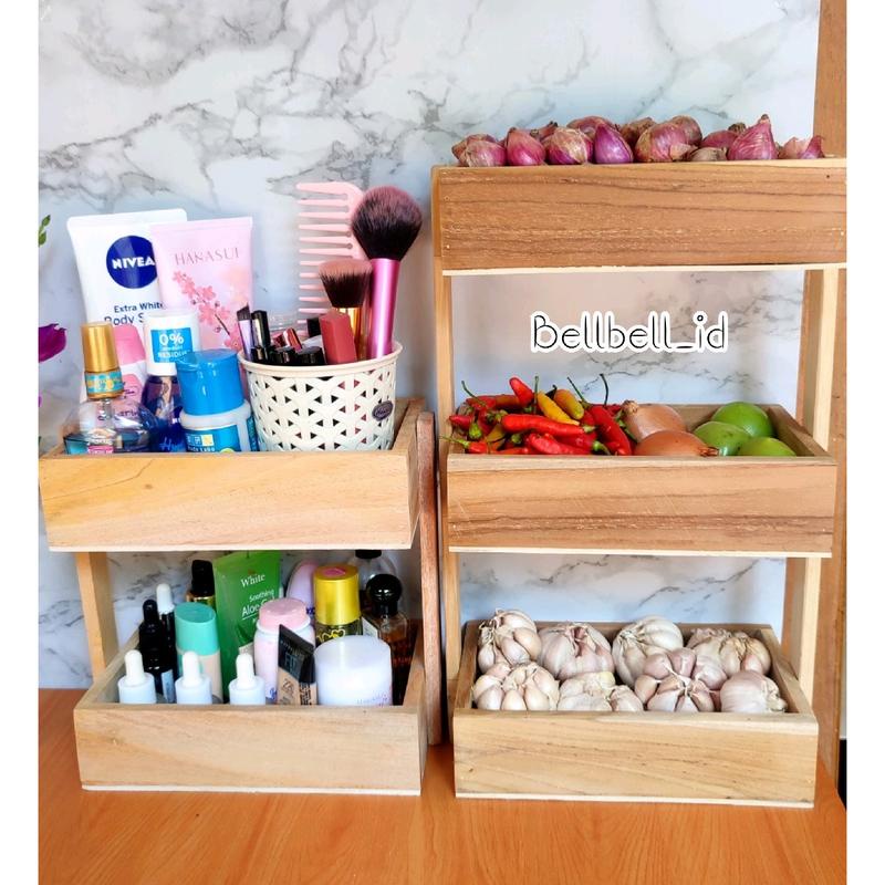 KAYU Modern Javanese Teak Wood Stacking Onion Rack | Premium Quality ...
