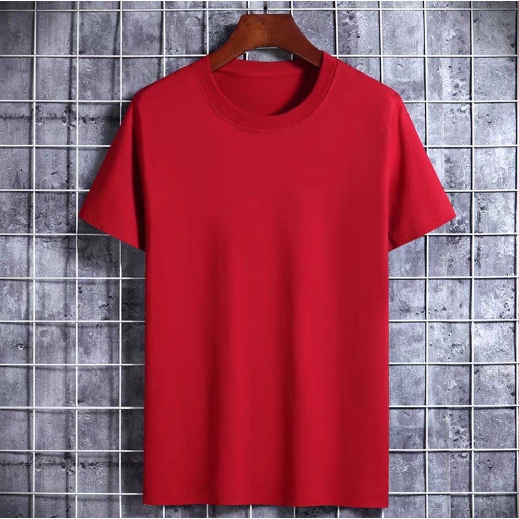 Men's Plain TShirts Cotton Combed Tops Men's Plain Short Sleeve Crewneck Men/Women Shopee