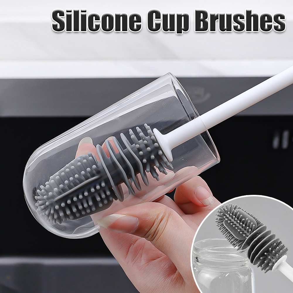 Thermos Milk Bottle Cleaning Brush Household Silicone Cup Brushes Long