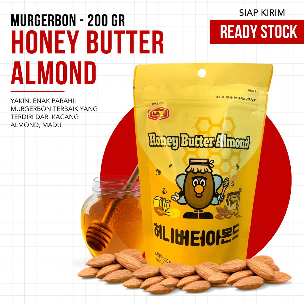 Honey Butter Almond/Almond Butter Honey Butter Flavor Murgerbon 200gr Shopee Singapore