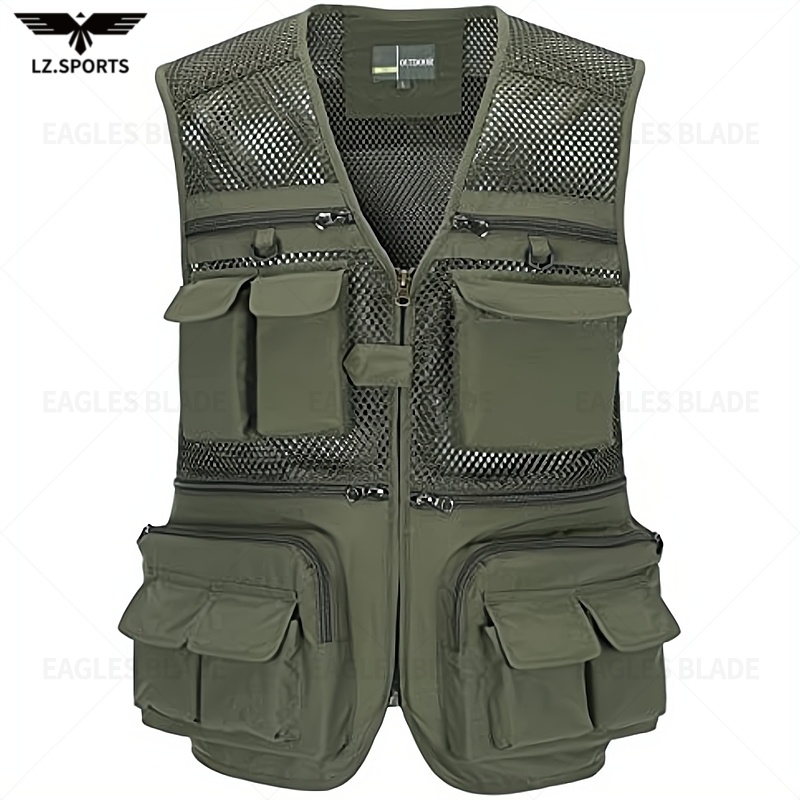 MEN'S MULTI POCKETS Vest Gilet Fishing Hunting Jacket Outdoor Vest