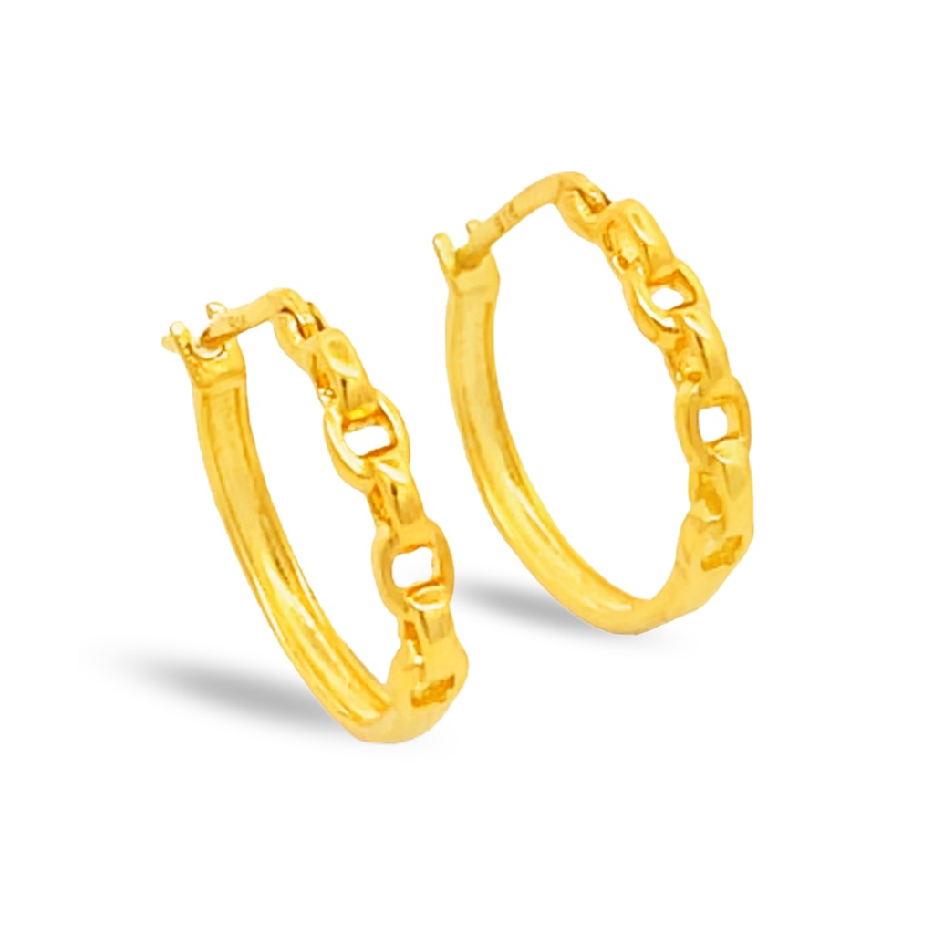 Top Cash Jewellery 916 Gold Link Earrings