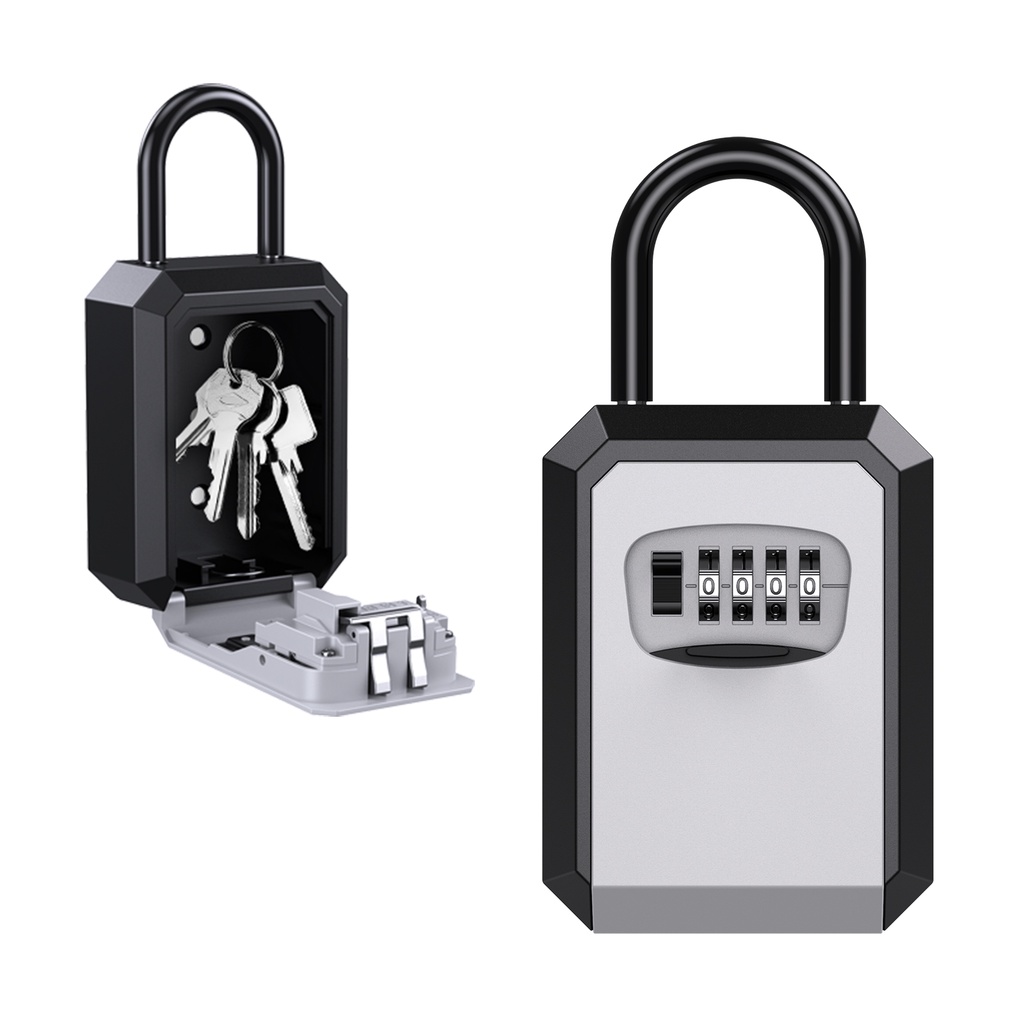 ORIA 4-Digit Combination Lock Box Hanging & Wall Mounted Keys Storage ...