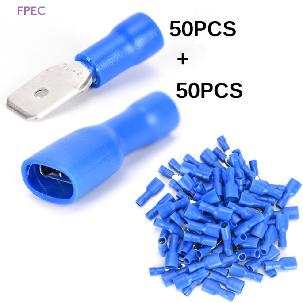 FPEC 100x Female&Male Spade Insulated Connectors Crimp Electrical Wire