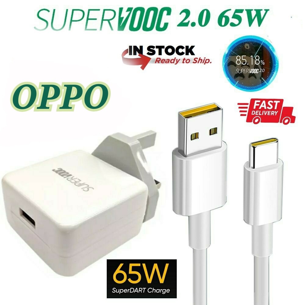 OPPO 65W Charger type c Super vooc 2.0 Fast Charger 6.5A USB Type-C ...