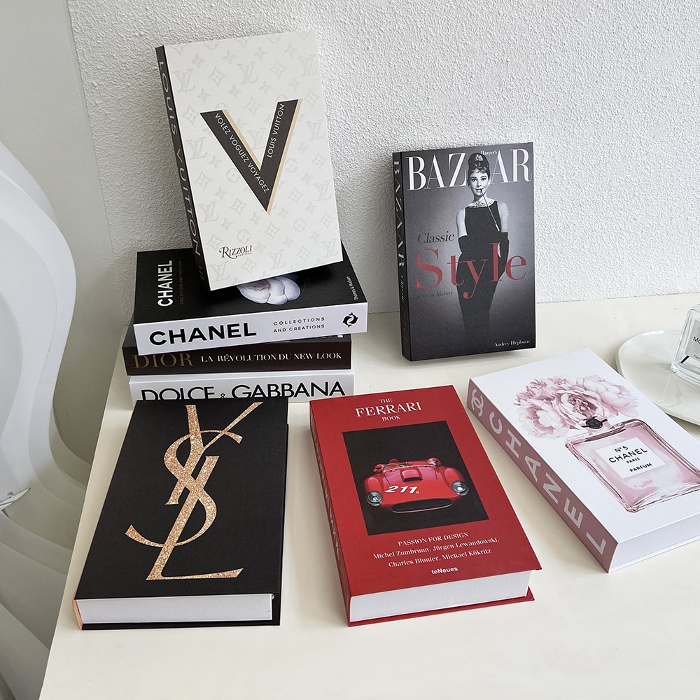 Fashion Light Luxury Fake Book Simple English Decorative Model Desktop Decoration Hotel Villa Soft Simulation