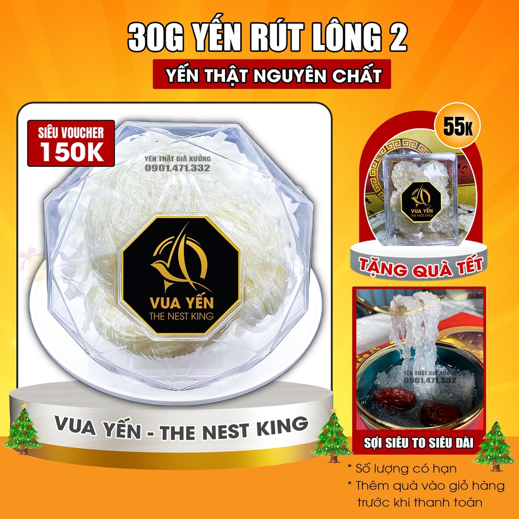 King Nest Premium Hair Removal Bird's Nest 30g Khanh Hoa Swallow Nest