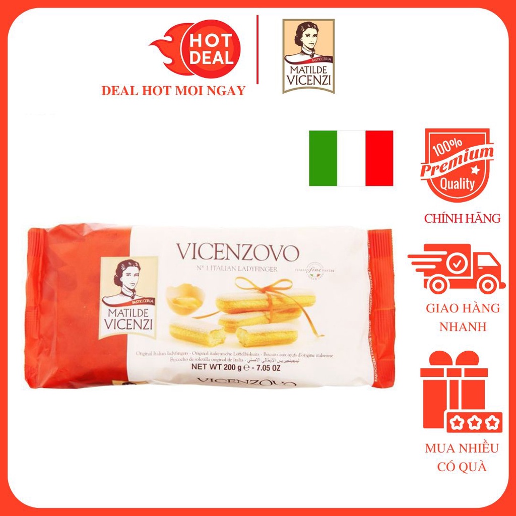 Italian Original Ladyfingers Matilde Vicenzi Vicenzovo Pack 200G