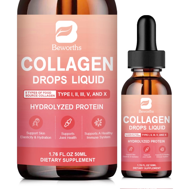 BEWORTHS Multi Collagen Liquid Drops Type I, II, III, V & X Hydrolyzes