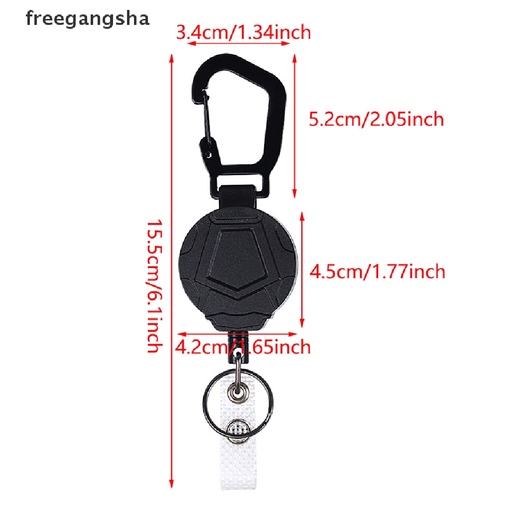 [FREG] Retractable Metal Wire Keychain Pull Badge Reel ID Lanyard Name ...