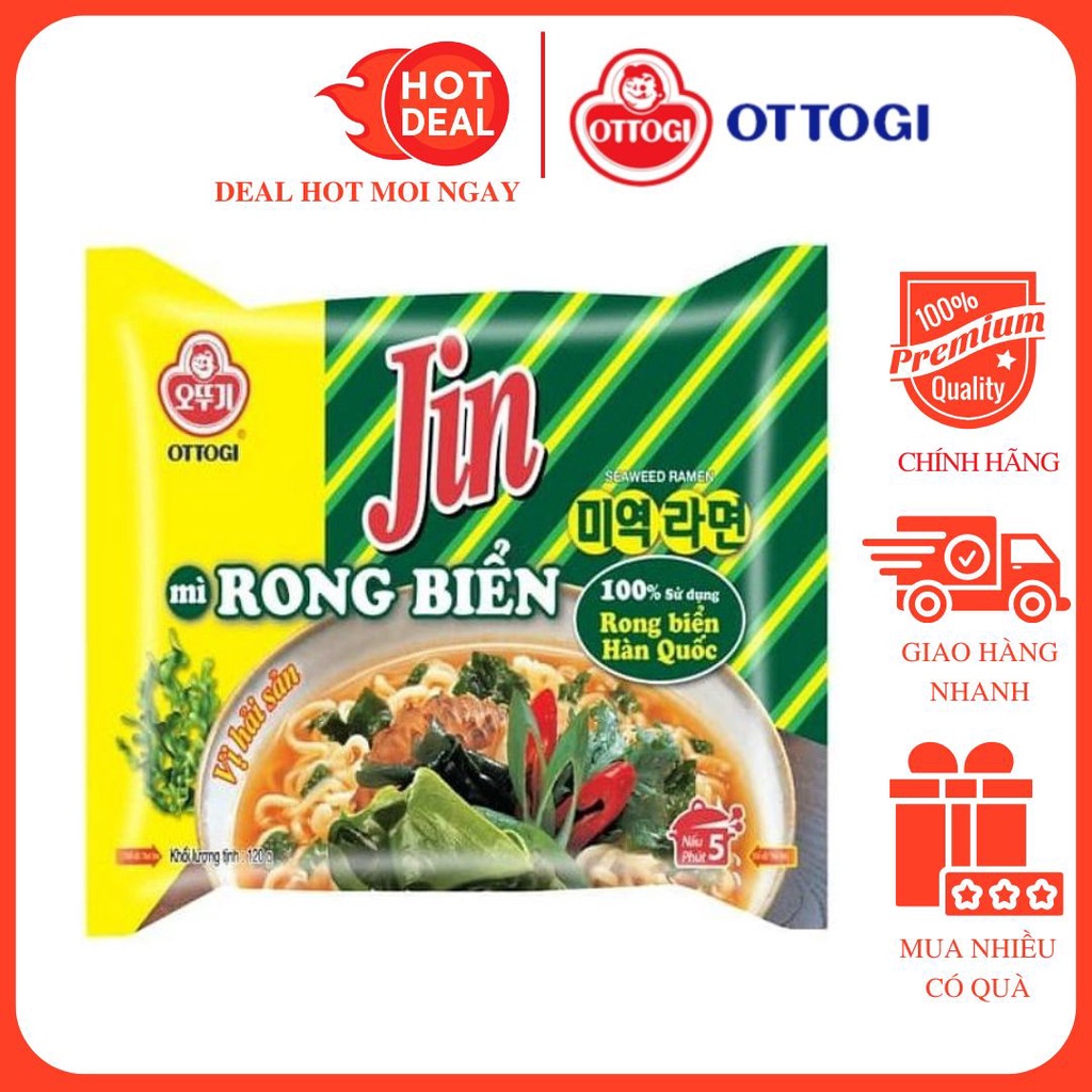 Seaweed Ottogi Jin Noodles 120G Pack Korean Standard Instant Noodles