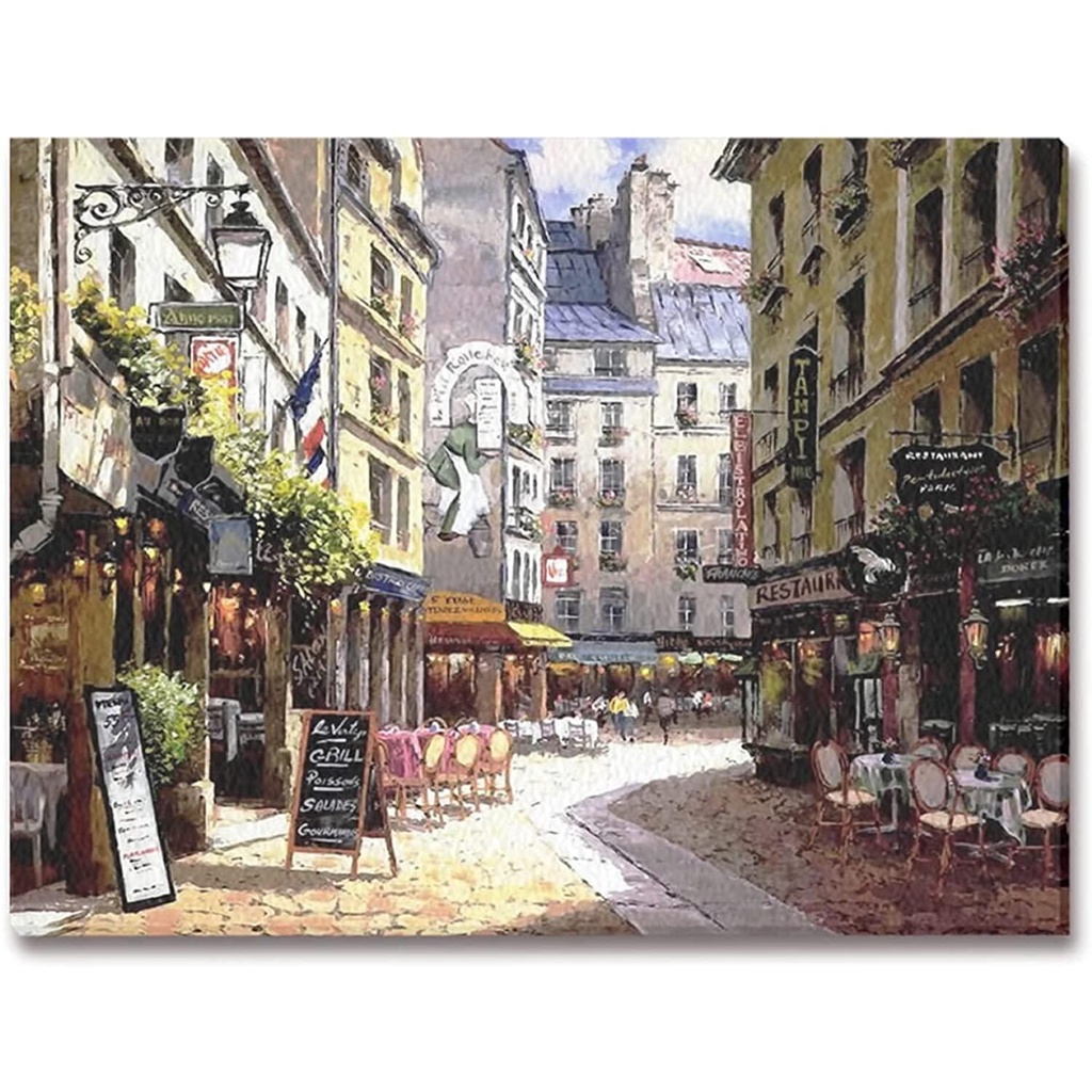 Beautiful Modern Art Watercolor Painting Rich Retro Small streets of ...