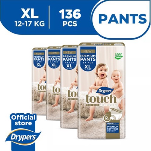 Drypers Touch Premium Pants XL (4x34s) Shopee Singapore
