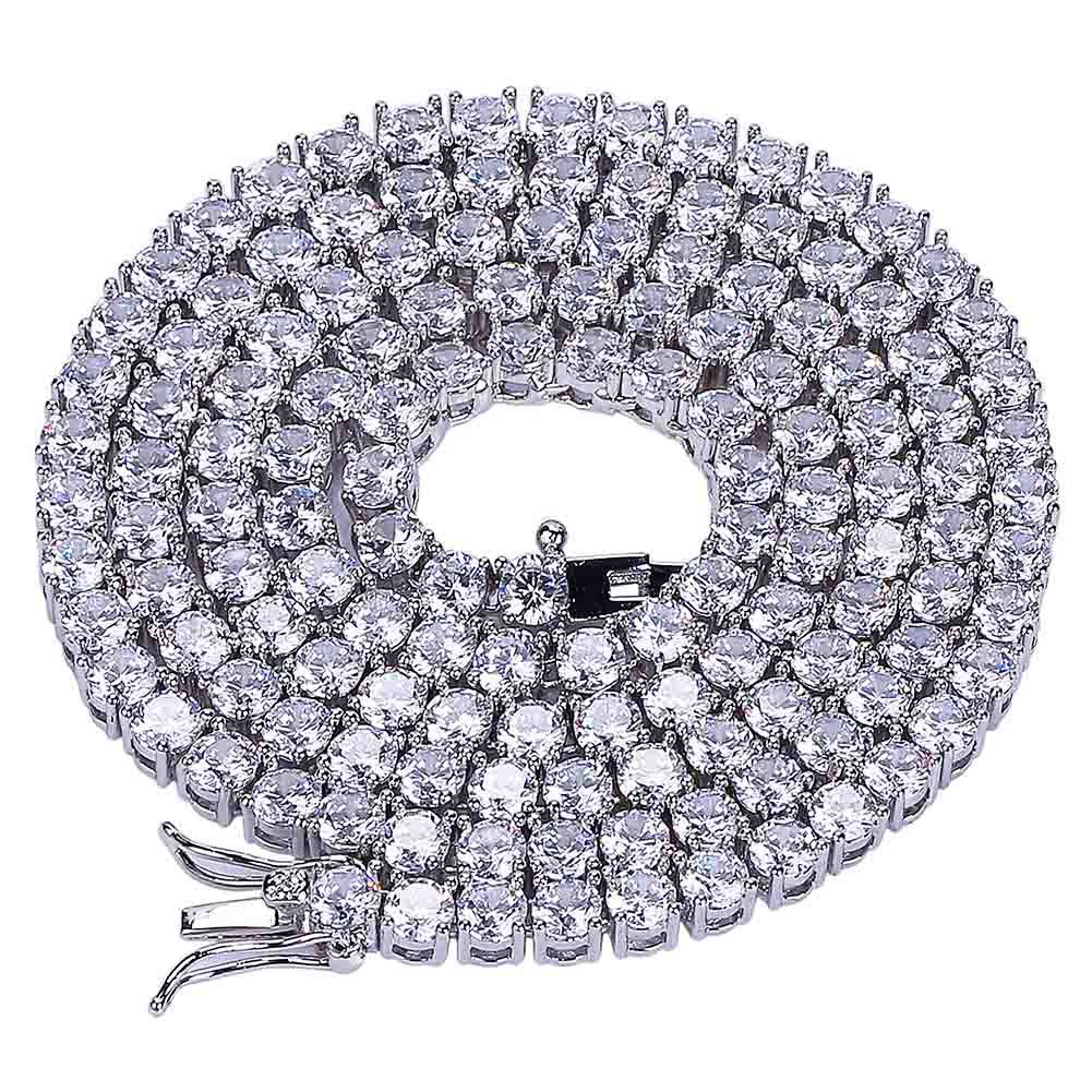 GOLD STAR Iced Out Tennis Chain Necklace Gold Silver Color 4MM 5MM 6mm width Men AND Women's Hip