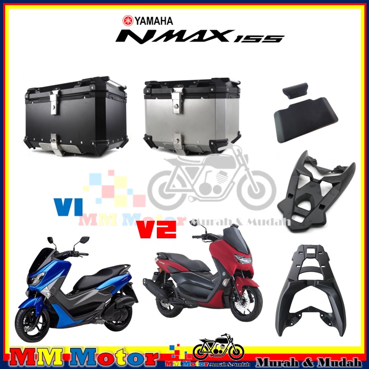 NMAX 155 V1 V2 TOP BOX + MONORACK + BACKREST COMBO SPECIAL FOR YAMAHA ...