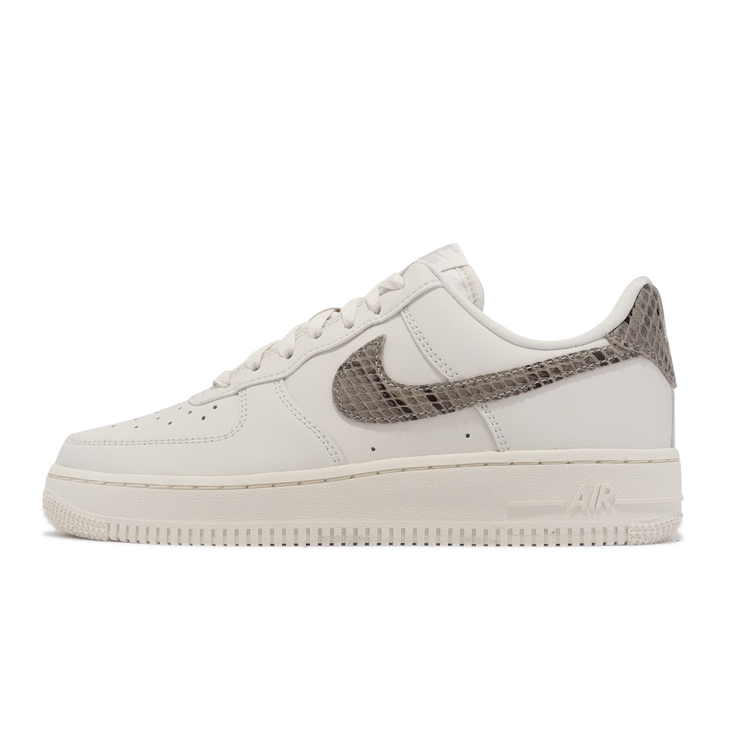 Nike Casual Shoes Wmns Air Force 1 07 Cream White Snake Print Women's ...