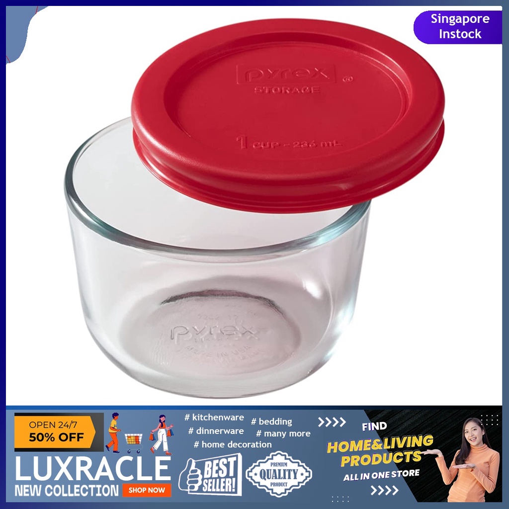  Pyrex Simply Store 1-Cup Single Glass Food Storage