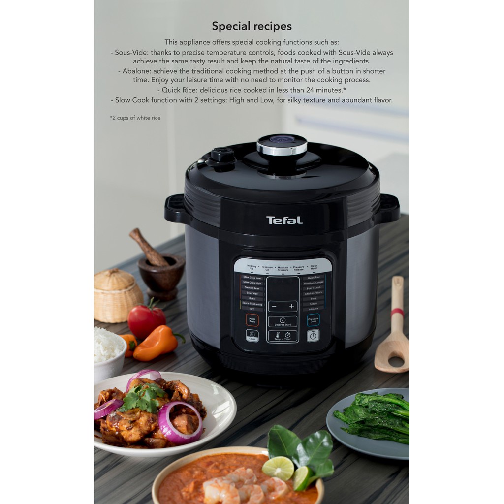 Tefal CY601 Home Chef Smart Electric Pressure Cooker 6L Shopee Singapore