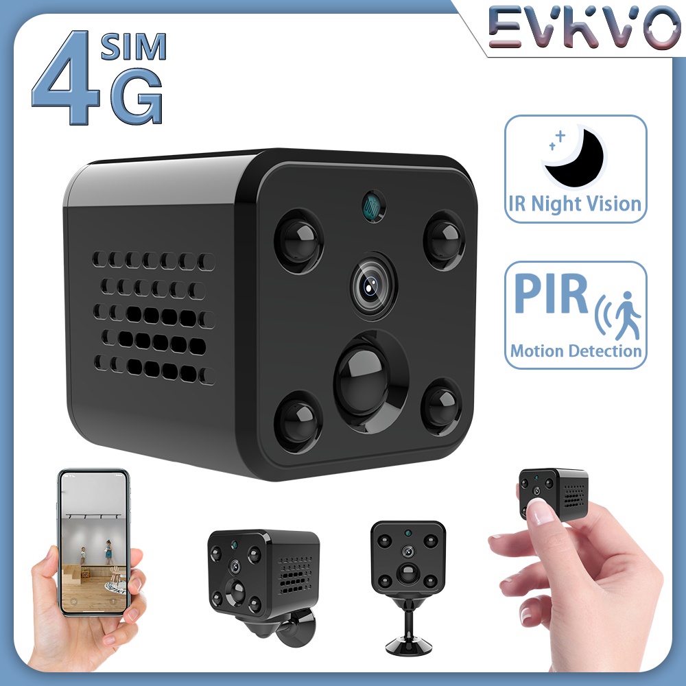 4G SIM Card Mini 3MP Camera Built in 3000mAh Battery IP Video Record IR